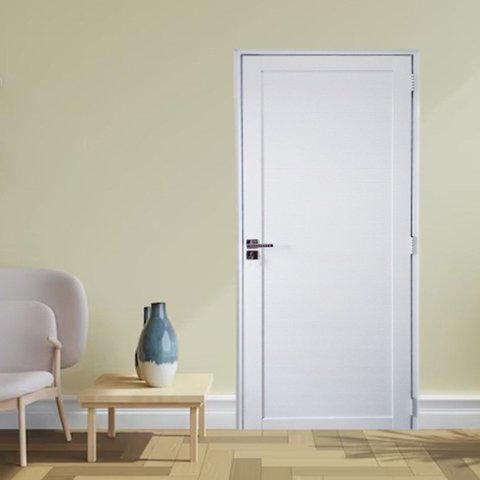 Porta Lambril de Alumínio 210 x 80cm com Maçaneta Premium Linha 30 Lado Esquerdo Esquadrias Bergamo Branco