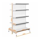 Ver imagem 6 de Gôndola Prateleira Supermercado 5 Níveis 40x30 New Plus 1,70m Central Inicial Vermelho - Sa Gô