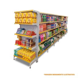 Gôndola Prateleira Supermercado 5 Níveis 40x30 New Plus 1,70m Central Inicial Vermelho - Sa Gô - 5