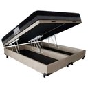 Ver imagem 7 de Cama Box Baú Casal Suede Bipartido + Colchão Ortobom Iso Dupla Face 138x188x60 Cor:bege
