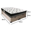 Ver imagem 3 de Cama Box Baú Casal Suede Bipartido + Colchão Ortobom Iso Dupla Face 138x188x60 Cor:bege