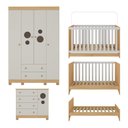 Ver mais imagens de Quarto de Bebê Completo com Berço Americano 3 em 1 Bombom Multimóveis Mp4614 Madeirado/off White