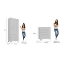 Ver imagem 3 de Quarto Infantil Completo Guarda Roupa 3 Portas 2 Gavetas com Cômoda Selene