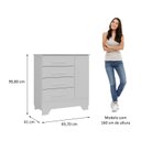 Ver imagem 6 de Quarto Infantil Completo Guarda Roupa 3 Portas 2 Gavetas com Cômoda Selene Branco