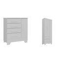 Ver imagem 2 de Quarto Infantil Completo Guarda Roupa 3 Portas 2 Gavetas com Cômoda Selene Branco