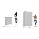 Ver imagem 5 de Quarto Infantil Completo Guarda Roupa 4 Portas 2 Gavetas com Cômoda Liz Branco