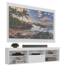 Rack Suspenso com Painel e Suporte TV 75" Web Multimóveis MP1050 Branco - 2