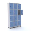 Ver imagem 1 de ROUPEIRO DE AÇO 3M 12 PORTAS FECHADURA PANDIN - CINZA/AZUL DALÍ GRF 503/12 DI