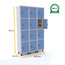 Ver imagem 2 de ROUPEIRO DE AÇO 3M 12 PORTAS FECHADURA PANDIN - CINZA/AZUL DALÍ GRF 503/12 DI