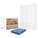 Ver imagem 1 de Kit Quarto Infantil Katatau 4 Portas 4 Gavetas MDF Branco Móveis Henn
