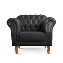 Ver imagem 6 de Poltrona Decorativa Chesterfield Clássica Couro Sintético Duque Yescasa Preto