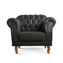 Ver imagem 6 de Poltrona Decorativa Chesterfield Clássica Couro Sintético Duque Preto Yescasa