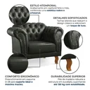 Ver imagem 4 de Poltrona Decorativa Chesterfield Clássica Couro Sintético Duque Yescasa Preto