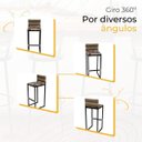 Ver imagem 5 de Kit 6 Banquetas Quadrada Junco Cappuccino para Balcão Ilha Cozinha Área Gourmet Bancada Piscina Bar