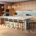 Ver imagem 6 de Kit 6 Banquetas Quadrada Junco Cappuccino para Balcão Ilha Cozinha Área Gourmet Bancada Piscina Bar