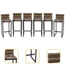 Ver imagem 1 de Kit 6 Banquetas Quadrada Junco Cappuccino para Balcão Ilha Cozinha Área Gourmet Bancada Piscina Bar