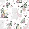 Papel de Parede com coelhinho da páscoa e flores em um fundo branco - ilustração, eps - 1