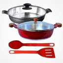 Ver imagem 1 de Jogo Frigideiras Antiaderente Usinado Aa e Am 30cm T03 N02