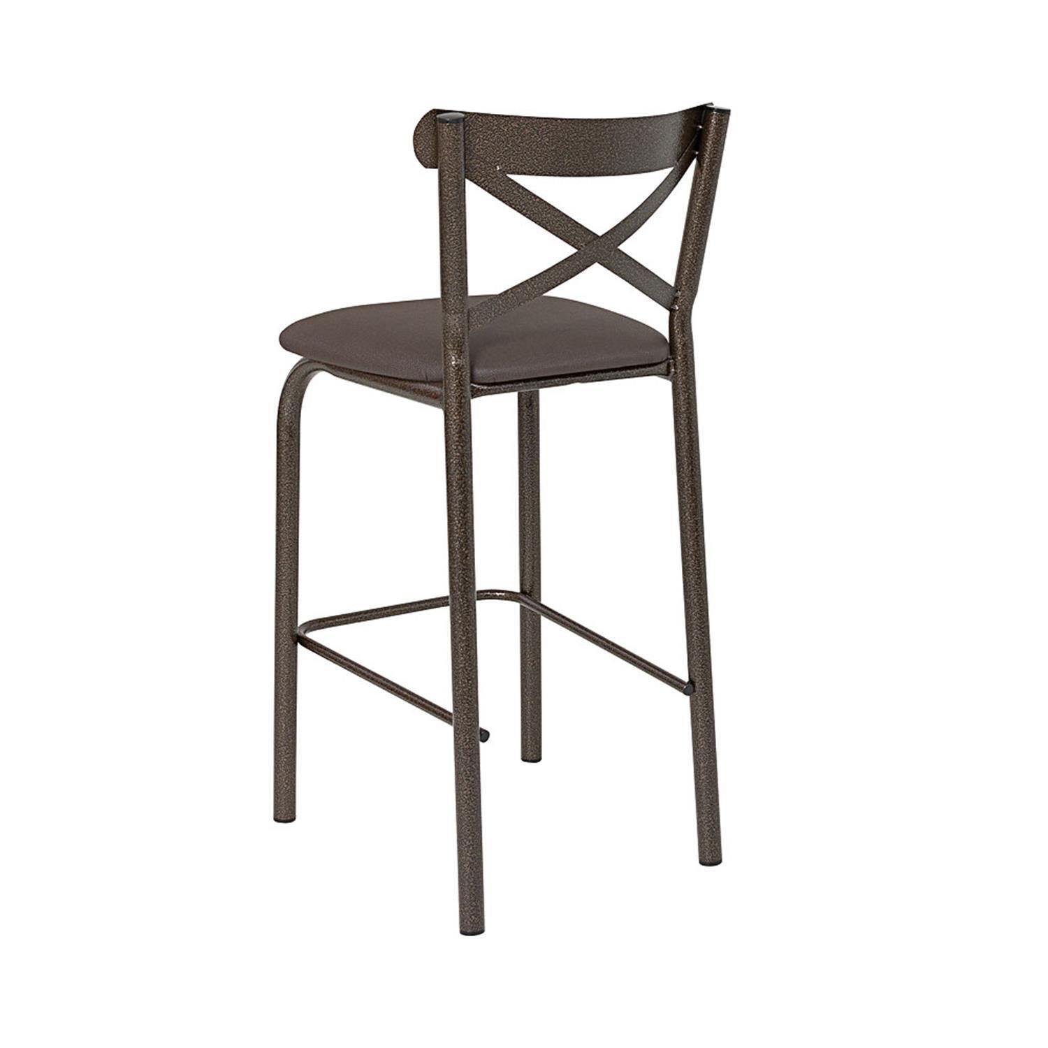 Conjunto Bistro Paris Tampo Vidro 0,65m Redondo com 2 Banquetas Tubo - 5