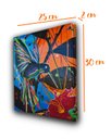 Ver mais imagens de Quadro Figurativo Decorativo em Acrílico Pintado a Mão de Beija-Flor Estilizado Colorido