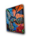 Ver imagem 7 de Quadro Figurativo Decorativo em Acrílico Pintado a Mão de Beija-Flor Estilizado Colorido