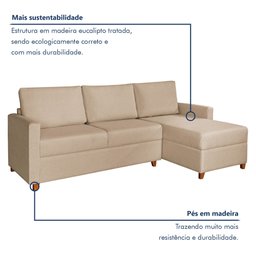 Sofá 3 Lugares com Chaise Moov Yescasa - 2