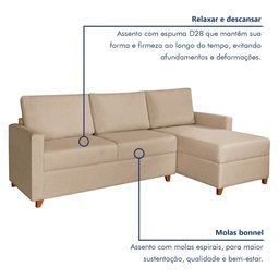 Sofá 3 Lugares com Chaise Moov Yescasa - 4