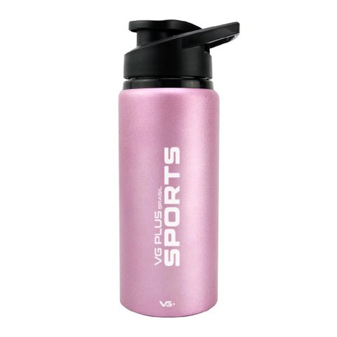 Garrafa Squeeze Alumínio Brilhante com Trava 600ml Academia Vg+