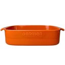 Ver imagem 1 de Travessa Retangular 28x17cm Laranja Germer Porcelana Forma Assar e Servir Refratária