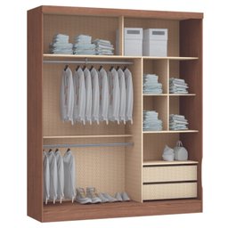 Guarda Roupa Casal Modulado 2 Peças com Espelho Classic - 8 Guarda Roupa Casal Modulado 2 Peças com Espelho Classic - 8