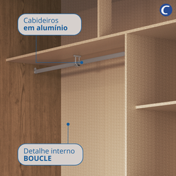 Guarda Roupa Casal Modulado 2 Peças com Espelho Classic - 16 Guarda Roupa Casal Modulado 2 Peças com Espelho Classic - 16