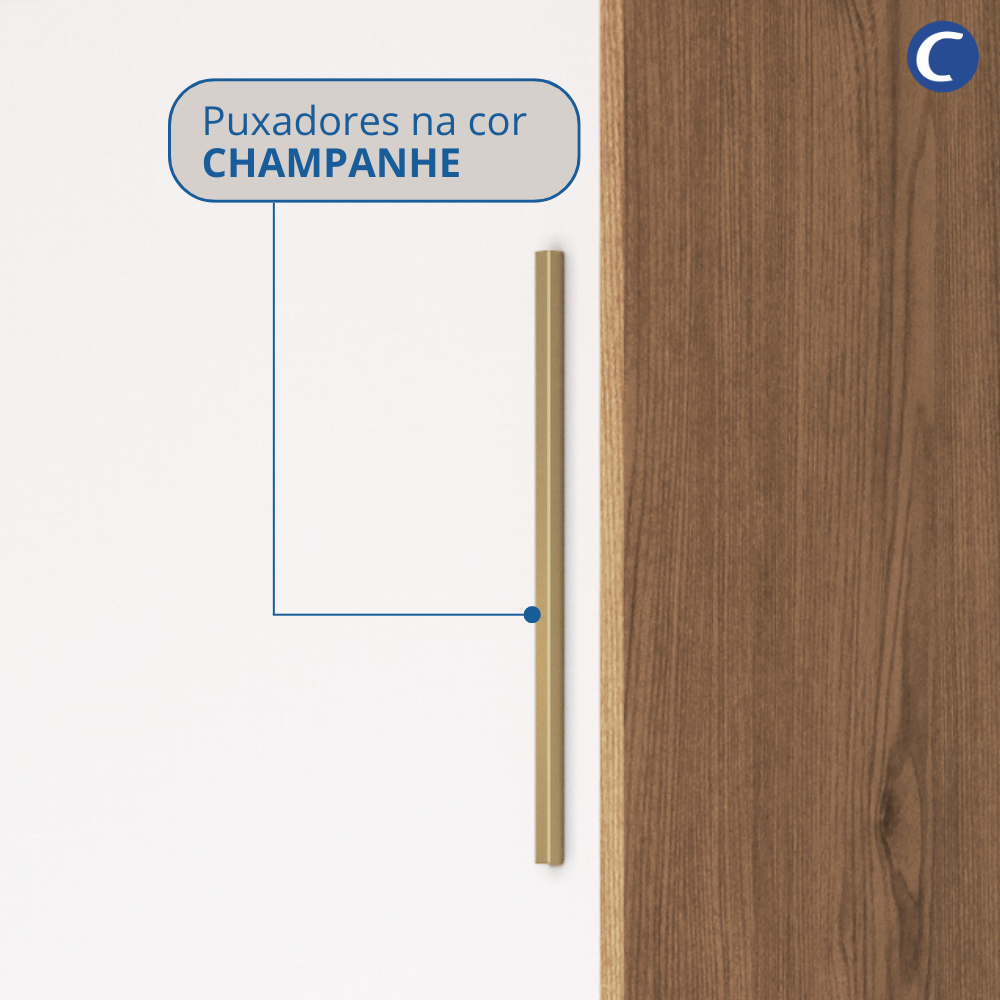 Guarda Roupa Casal Modulado 2 Peças com Espelho Classic - 15