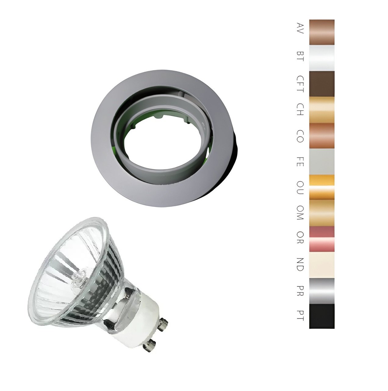 Spot Embutir Movel Redondo Mr16 - com Lampada 20w Decorshop Verde 220v - 2