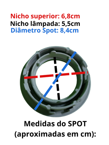 Spot Embutir Movel Redondo Mr16 - com Lampada 20w Decorshop Verde 220v - 3