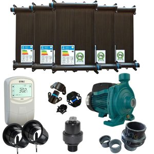 Aquecedor Solar Piscina placa 2M+Cdt+Valvs+Bomba Completo