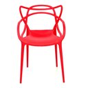 Ver imagem 2 de Cadeira Allegra Design Cozinha Sala de Estar Jantar Empilhável - Vermelho