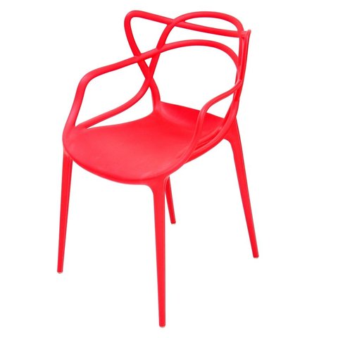 Cadeira Allegra Design Cozinha Sala de Estar Jantar Empilhável - Vermelho