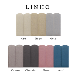 Cabeceira Solteiro100x60 Cama Box Modulada Nuvem Linho Castor - 5