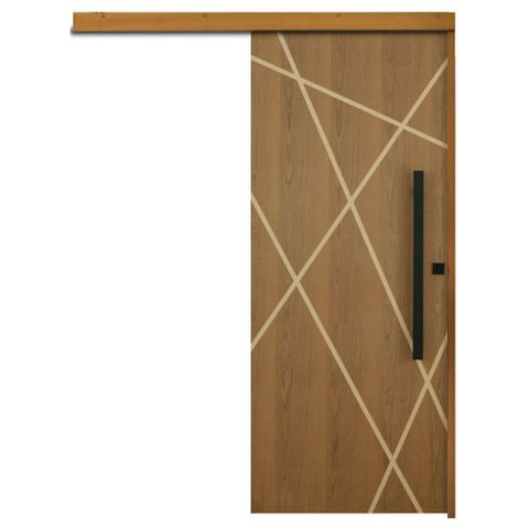 Porta de Correr Agatha Trilho Embutir Pux.barra Chata Preto 92 X 2.10 Lado Direito – Hale