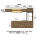 Ver imagem 4 de Armário de Cozinha Completa 330cm Rustic Stella Madesa 04