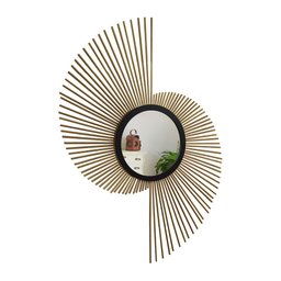 Espelho decorativo de parede redondo com moldura palitada Pulsar Dourado - 2