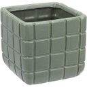 Ver imagem 1 de Vaso Decorativo Enfeite Planta Aparador Cerâmica 10x10x10cm Verde