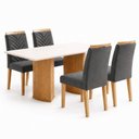 Ver imagem 2 de Conjunto de Mesa de Jantar 4 Lugares Isla Carol 120x80cm Cinamomo Off White