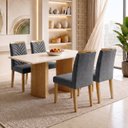 Ver imagem 1 de Conjunto de Mesa de Jantar 4 Lugares Isla Carol 120x80cm Cinamomo Off White