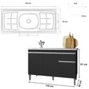 Ver imagem 3 de Balcão Tatiane com Pia e Cuba Ghelplus 120cm Preto Ajl Móveis