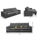 Ver imagem 2 de Sofá Retrátil e Reclinável 3 Lugares 1,90m com Molas Emily Suede Adonai Estofados