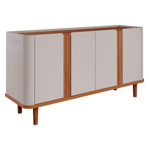 Buffet para Sala de Jantar 4 Portas Mdf 3 Prateleiras Eva Cimol Off White/cinamomo