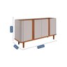 Buffet para Sala de Jantar 4 Portas Mdf 3 Prateleiras Eva Cimol Off White/cinamomo - 3