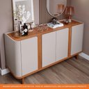 Ver imagem 7 de Buffet para Sala de Jantar 4 Portas Mdf 3 Prateleiras Eva Cimol Off White/cinamomo