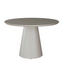 Ver imagem 1 de Mesa de Jantar Redonda com Tampo Vidro 140cm Liz Base Cone Off White CCS
